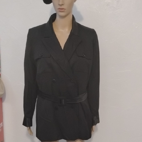 Yves Saint Laurent Rive Gauche Black Double-Breasted Silk New Tuxedo Blazer 44 - Picture 1 of 7
